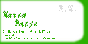 maria matje business card